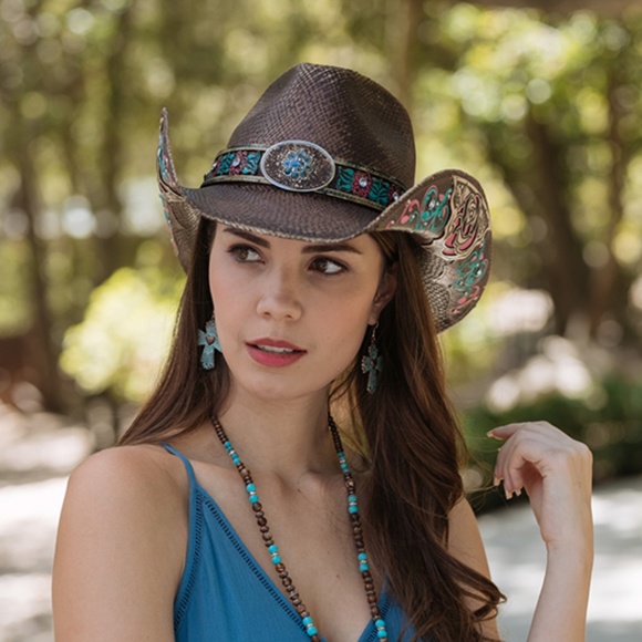 STAMPEDE HATS -Genuine Panama Straw Western Hat - Picture 2 of 7